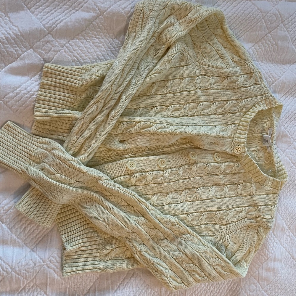 TILLY’S/FULL TILT ~ yellow cardigan ~ cable knit sweater